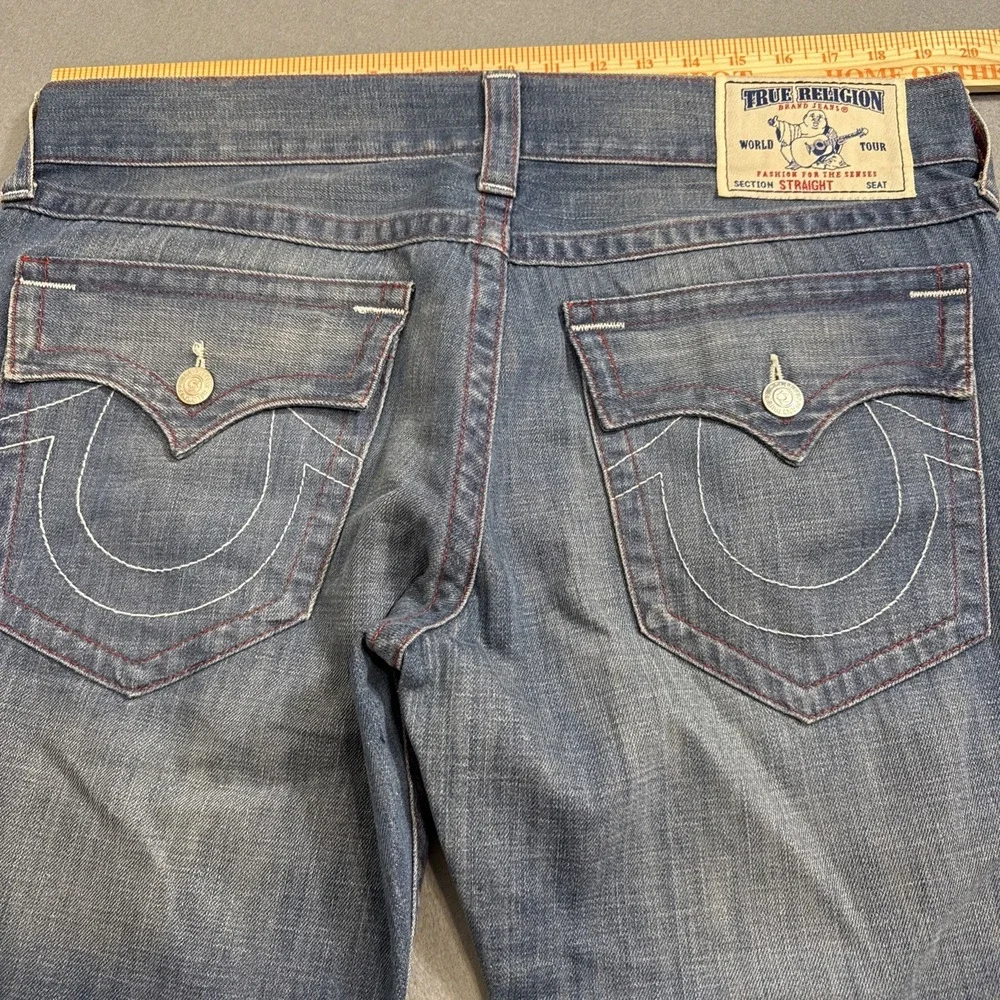 True Religion MENS 38X32‎  W/Flap CXLM DRAGONFISH STRAIGHT JEANS